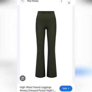 Hey Honey High-Waist Flared Leggings Alwavs Dressed Forest Night Sz S